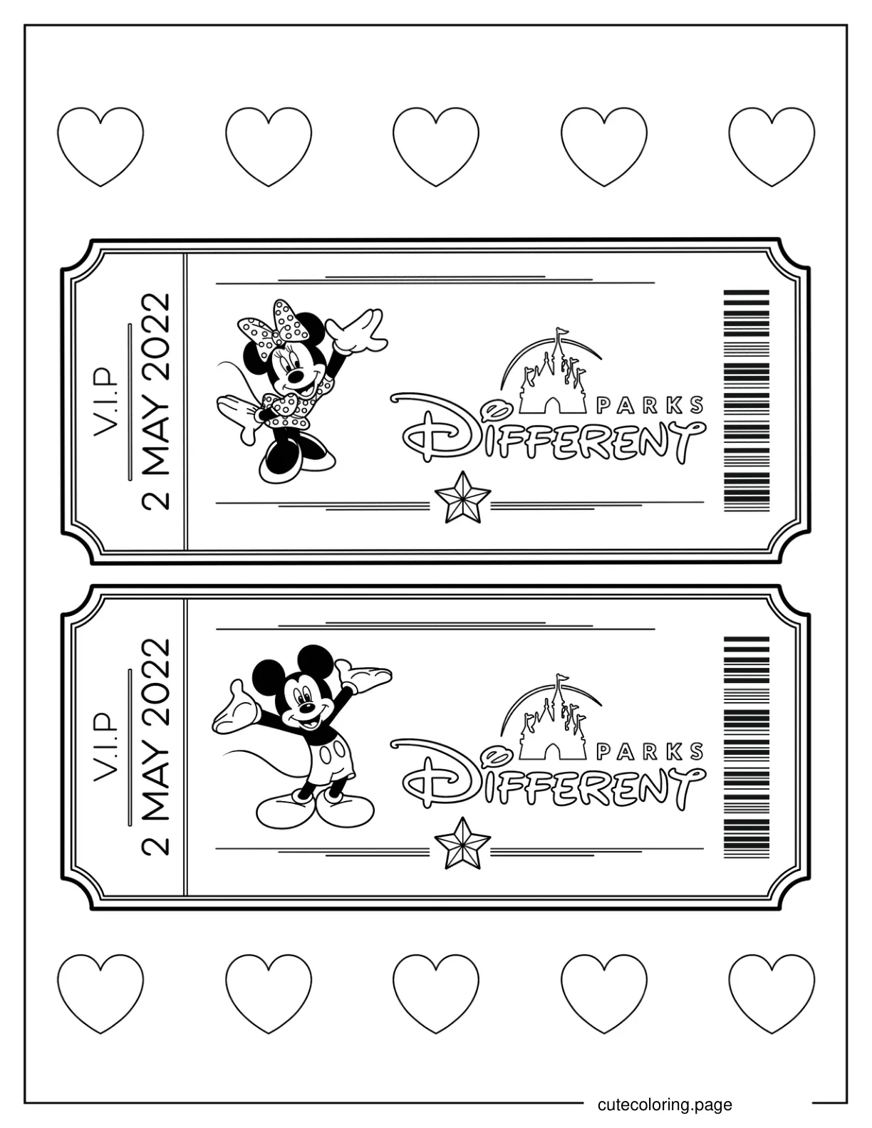 Disneyland VIP Tickets Coloring Page coloring page