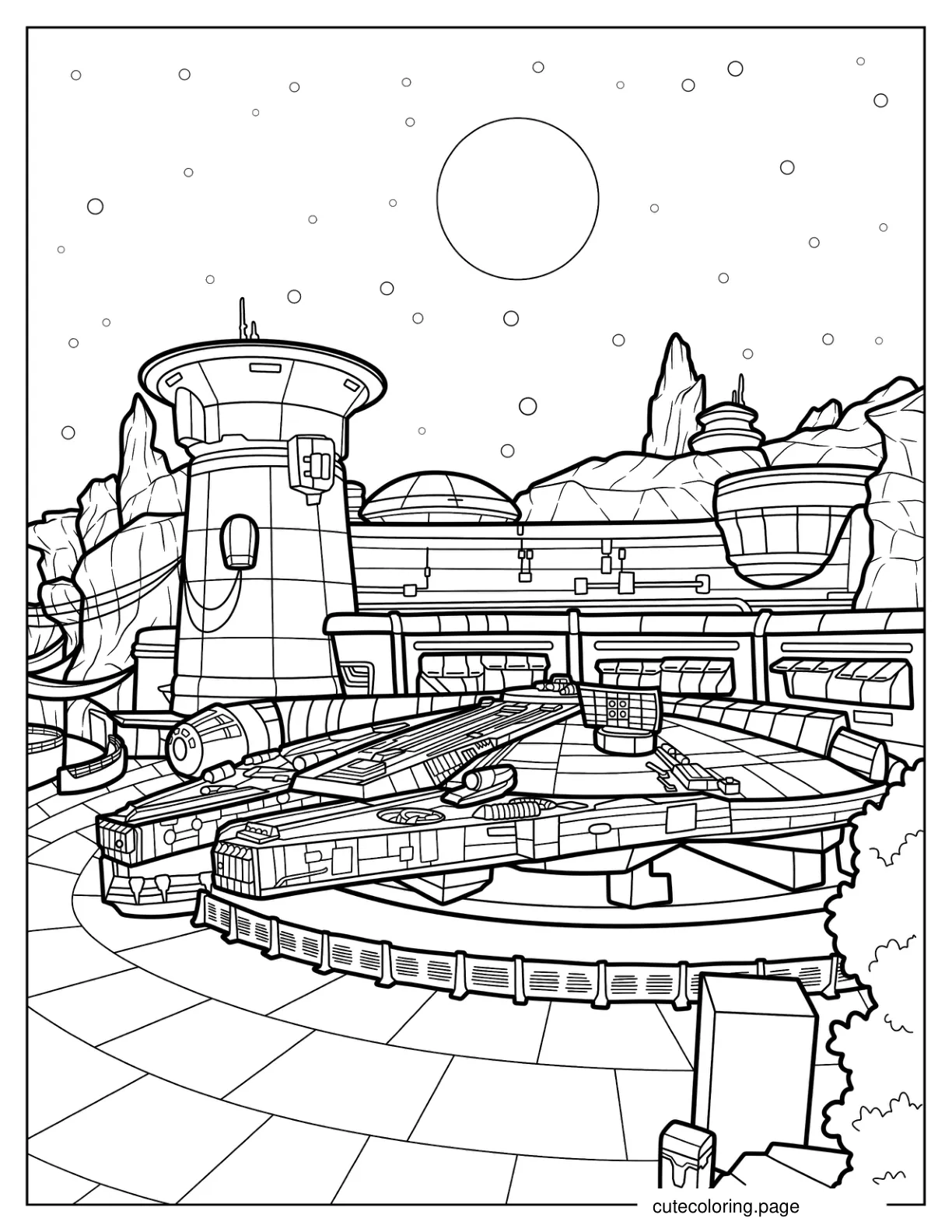 Millennium Falcon At Disneyland coloring page