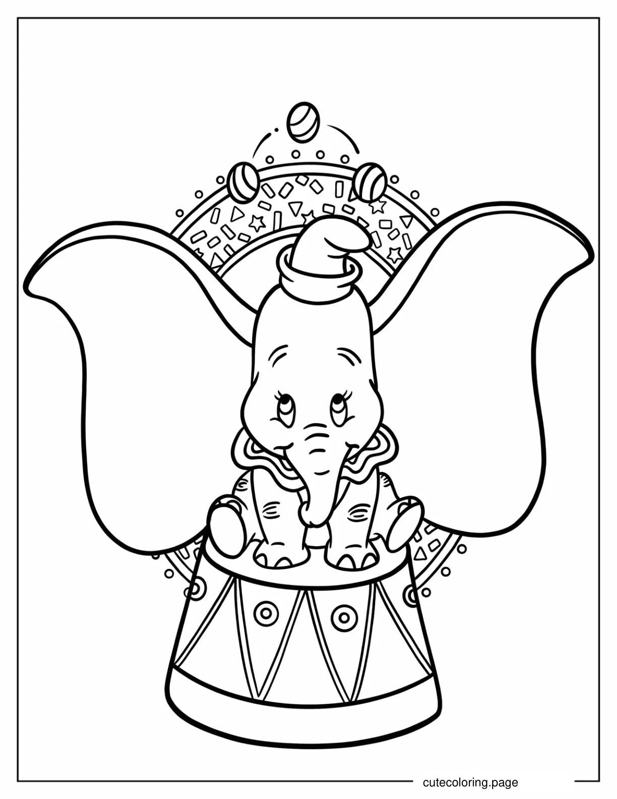 Dumbo Showing Off Massive Ears Coloring Page coloring page