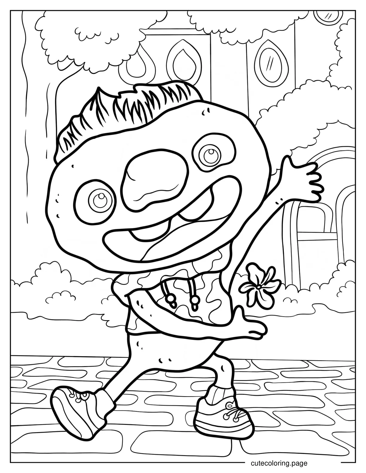 Kawaii Clod Dancing Coloring Sheet For Kids coloring page