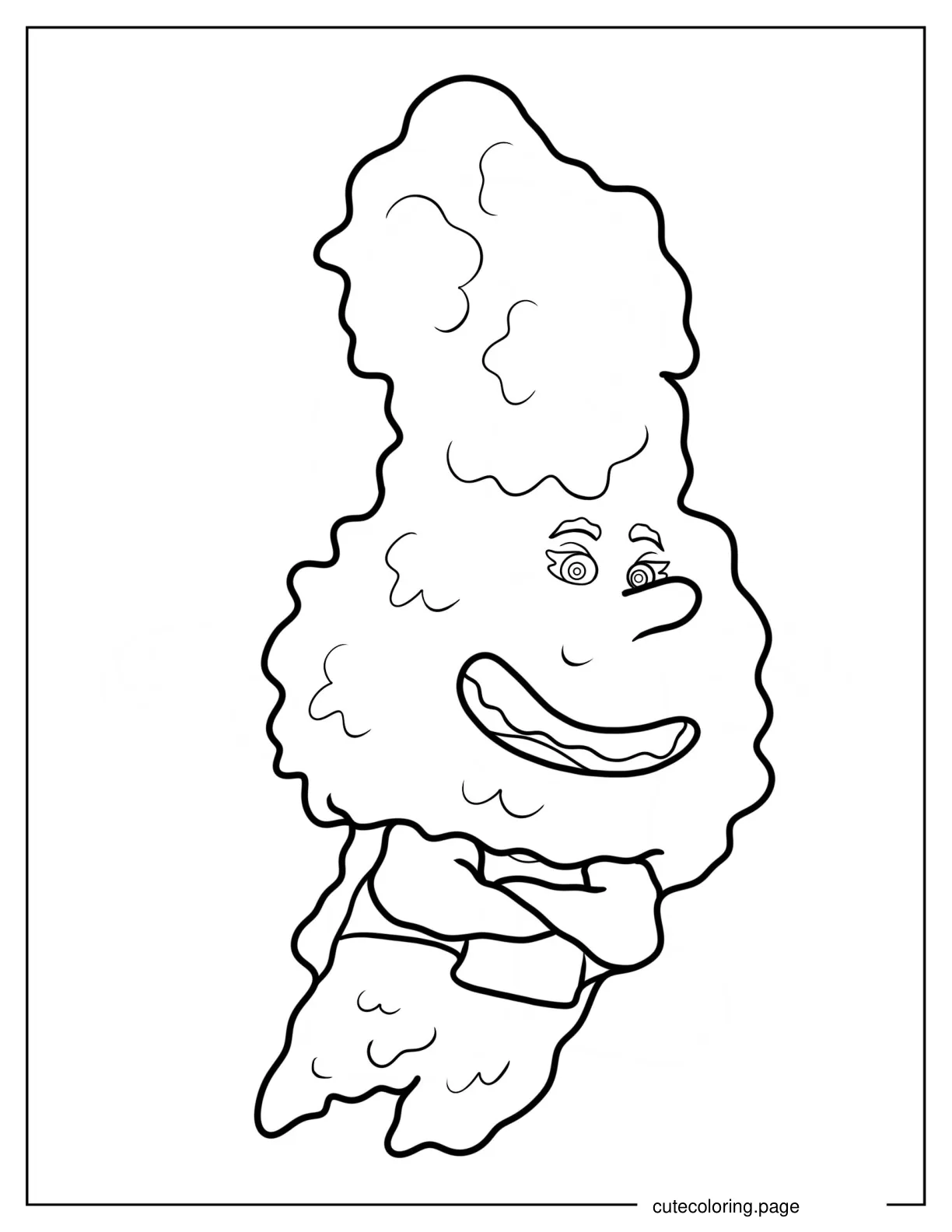 Kawaii Gale Cumulus Floating Coloring Page For Preschoolers coloring page