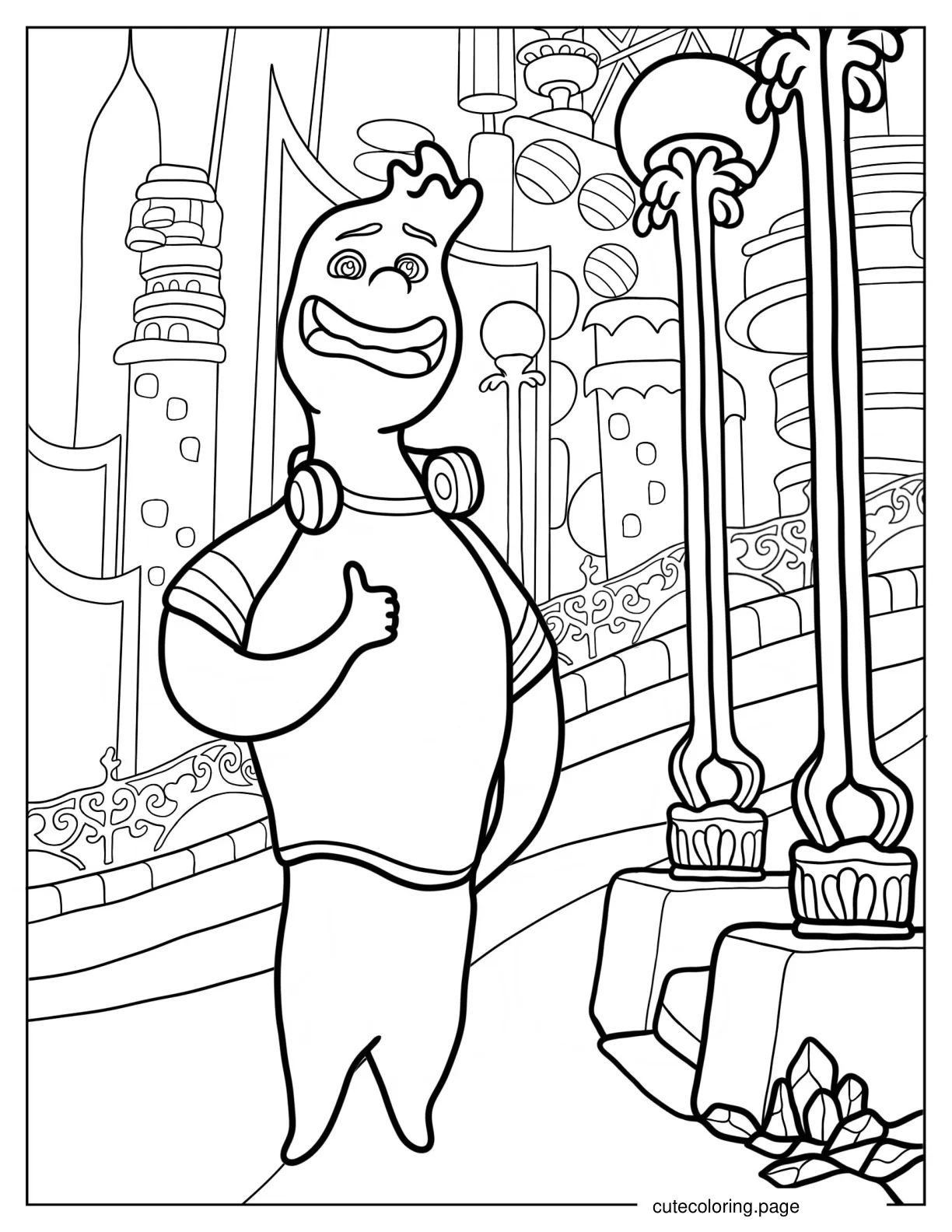 Smiling Wade Ripple In Element City Coloring Page coloring page