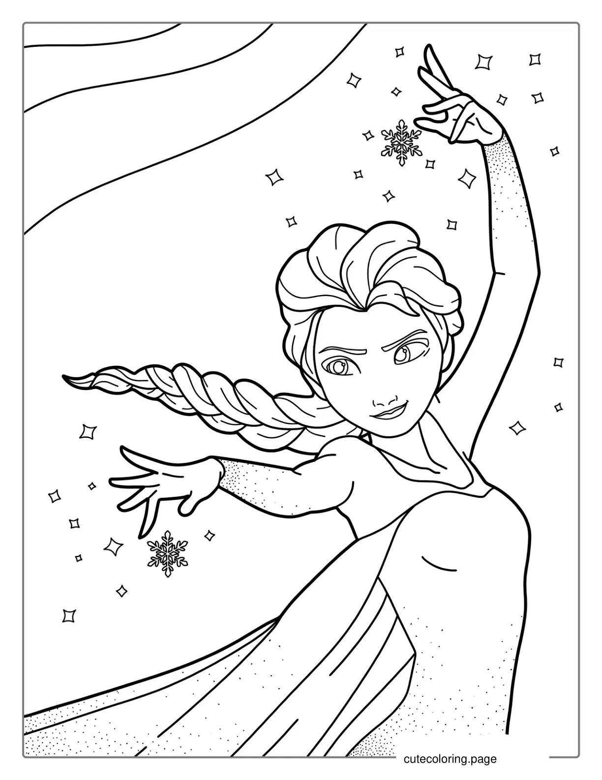 Detailed Magical Elsa Coloring Sheet coloring page