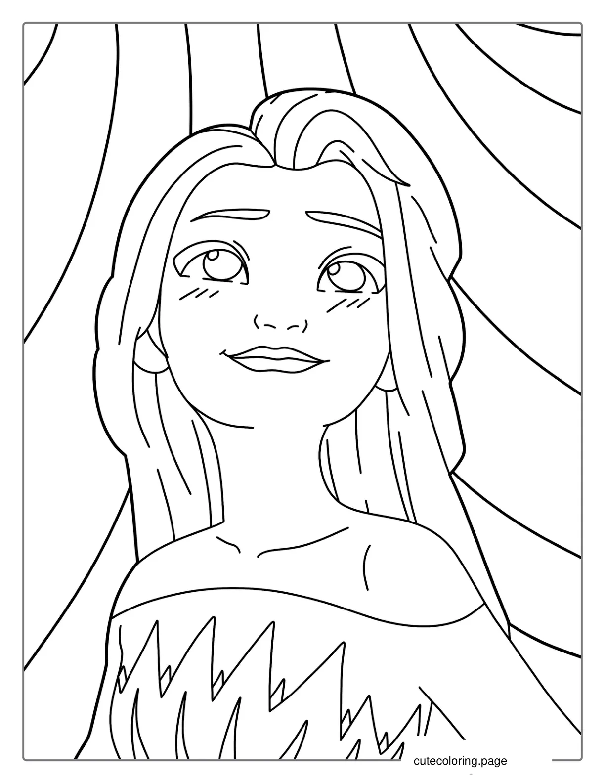 Easy Elsa Coloring Page For Kids coloring page