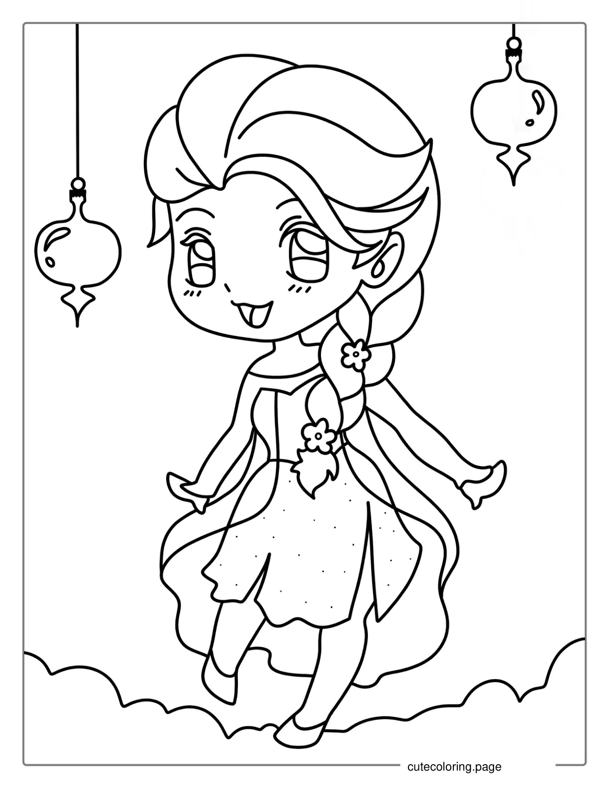 Easy Elsa Coloring Sheet For Young Kids coloring page