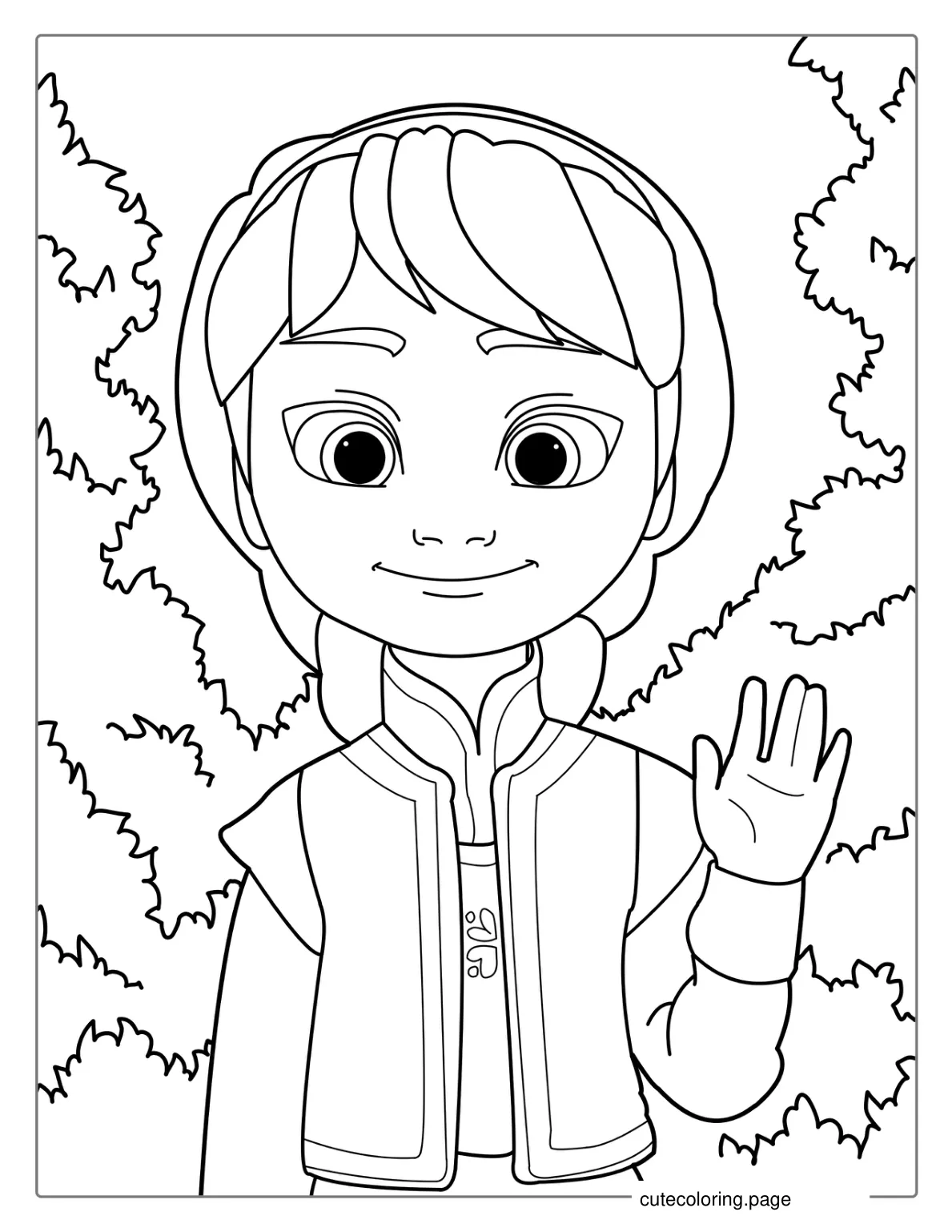 Elsa As A Kid Easy Coloring Sheet coloring page