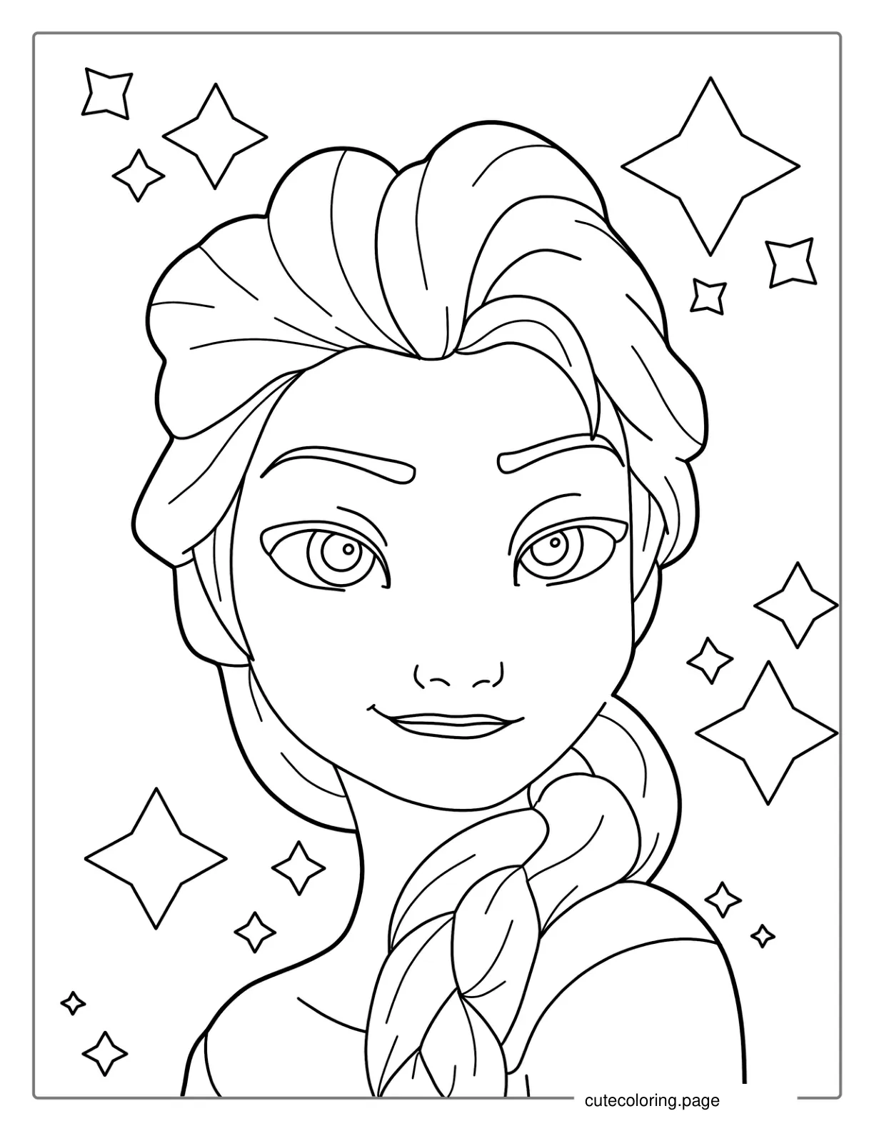 Elsa Hair Coloring Page For Kids coloring page