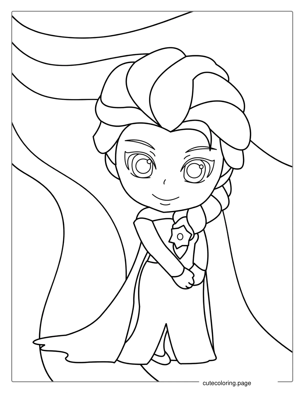 Simple Outline Of Disney Elsa To Color coloring page