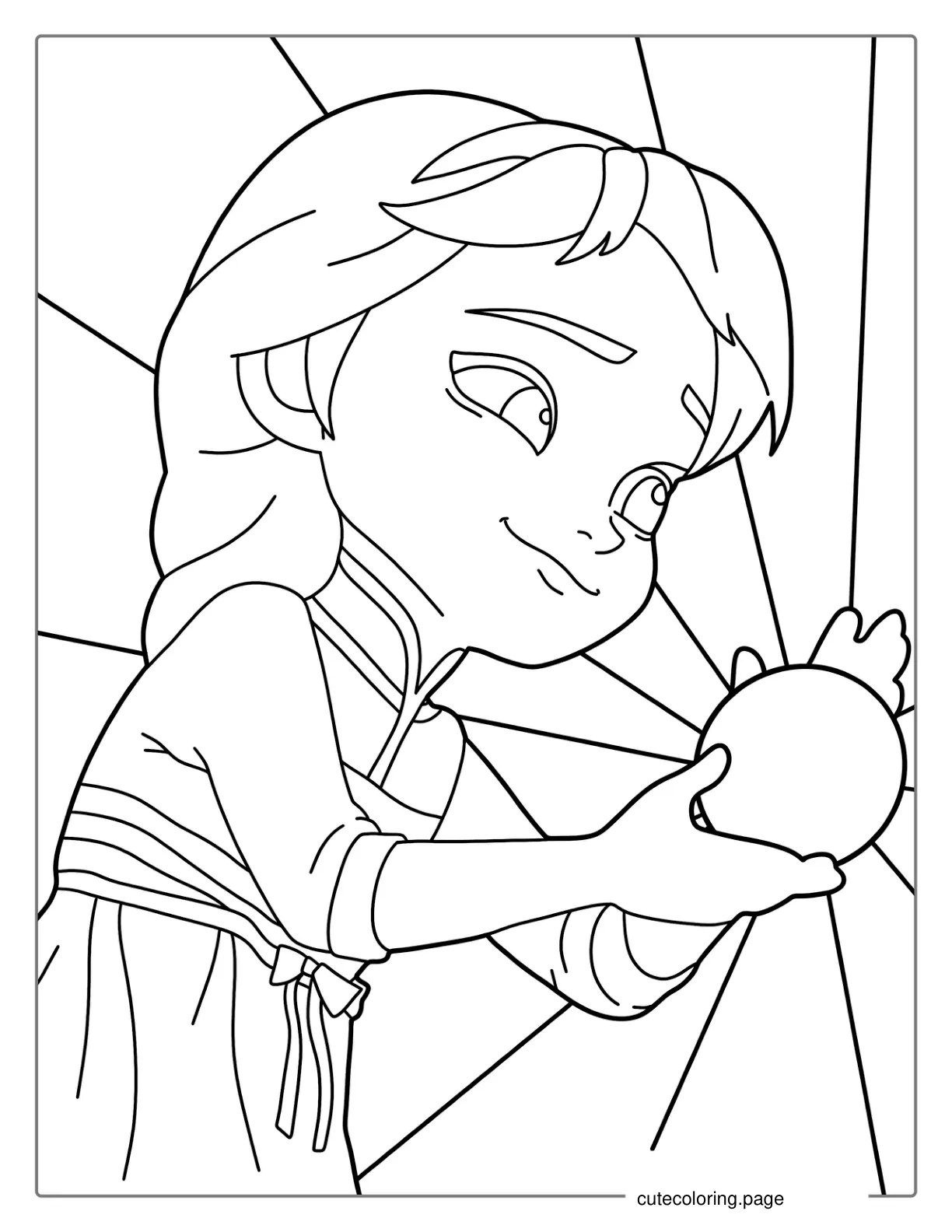 Young Elsa As A Child Simple Coloring In coloring page