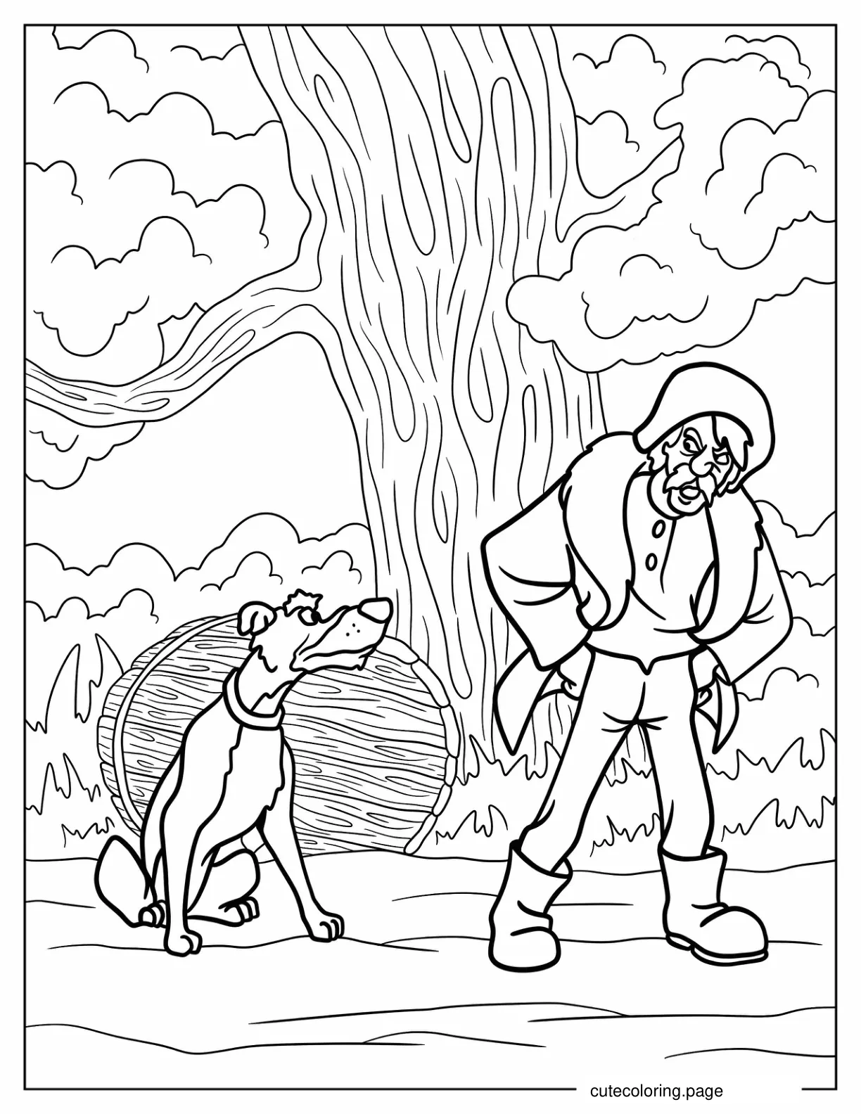 Amos Slade And Chief Going Hunting Coloring Page coloring page