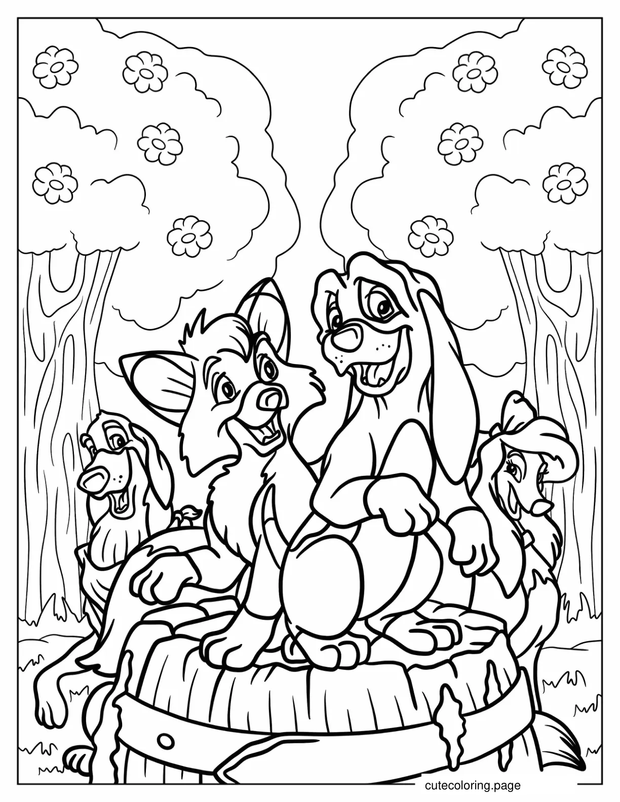 Todd Copper Chase And Dixie Coloring Sheet coloring page