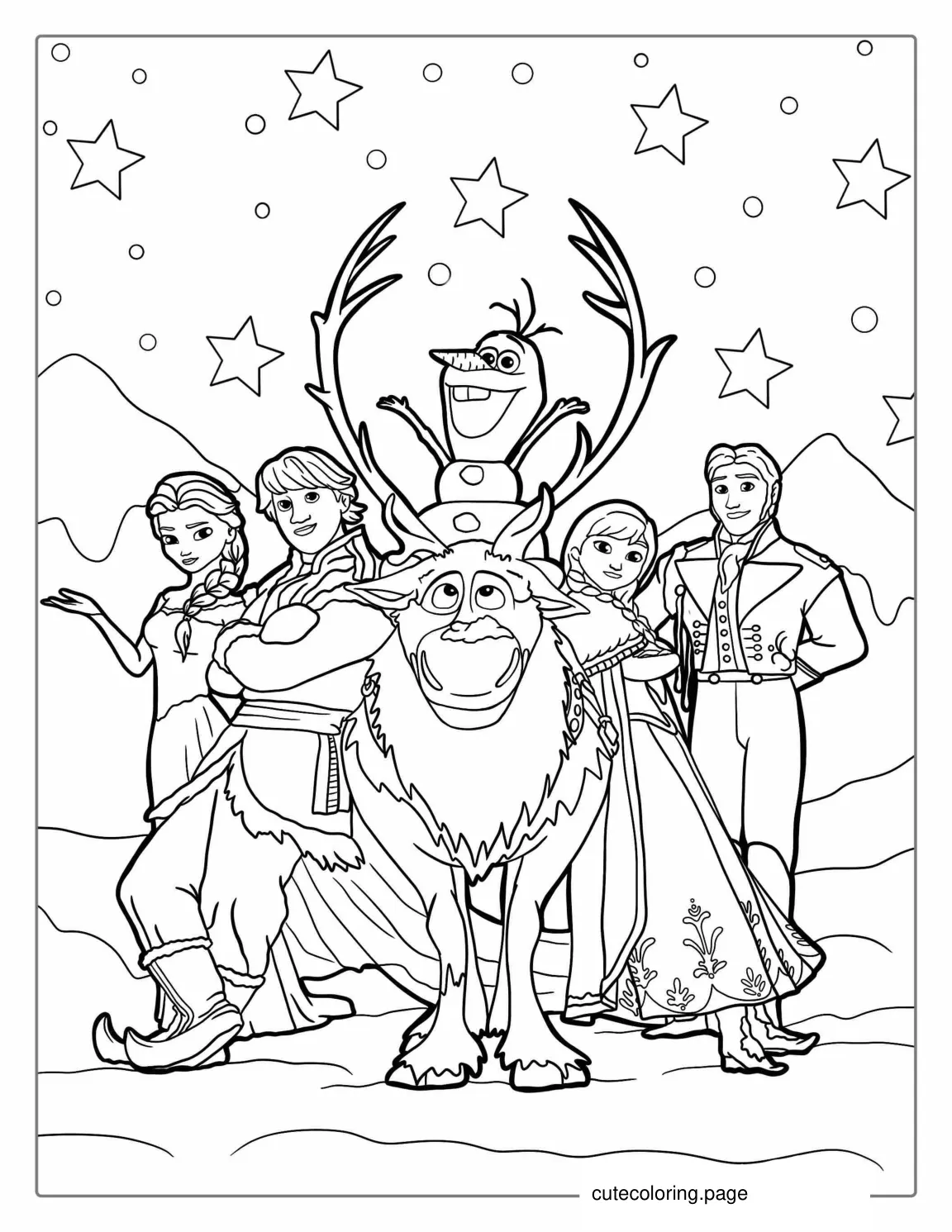 Coloring Page Of Frozen Characters coloring page