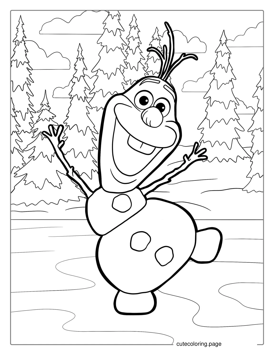 Coloring Page Of Olaf Snowman coloring page