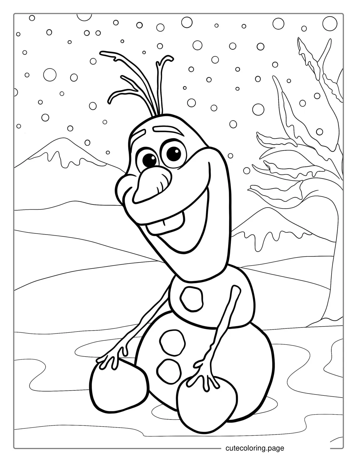 Coloring Page Of Smiling Olaf coloring page