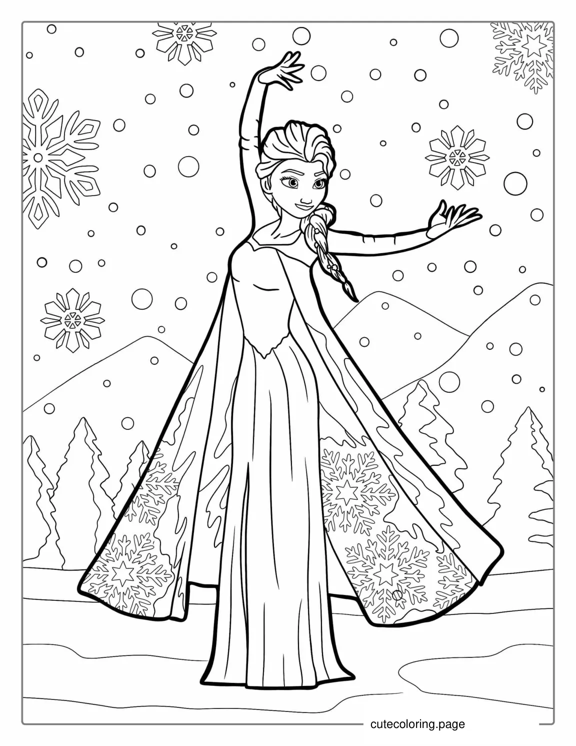 Elsa Coloring Page For Girls coloring page