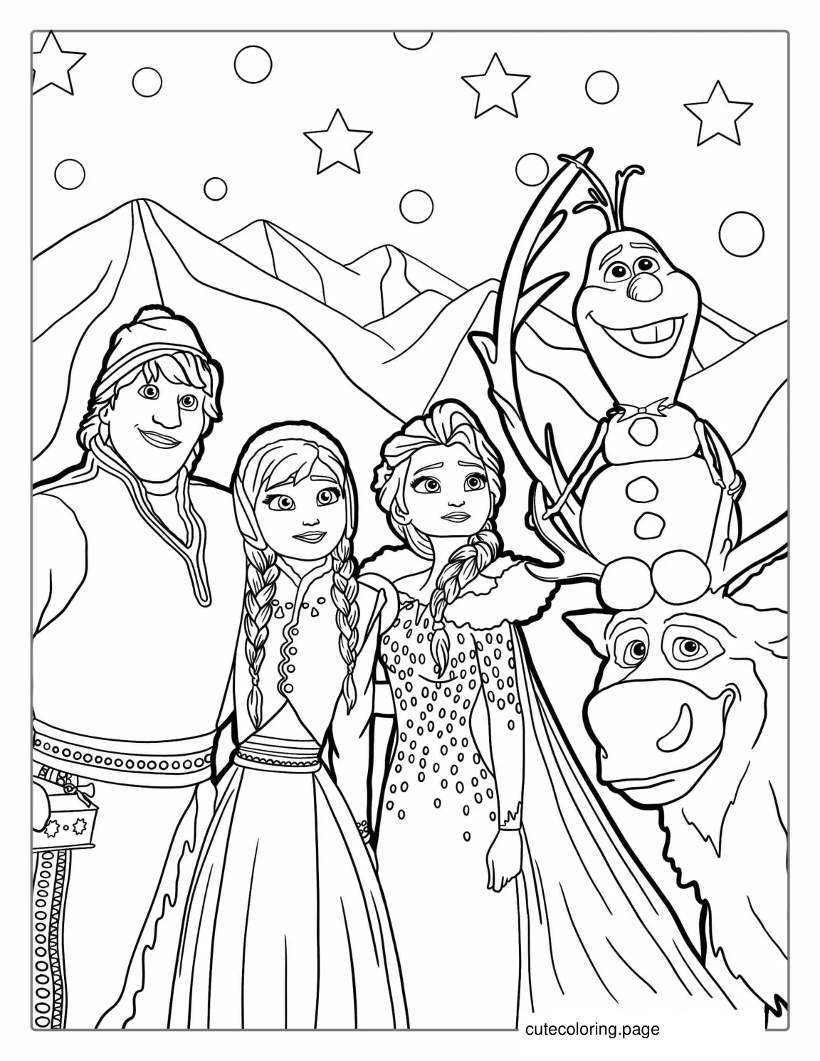 Frozen Character To Color coloring page