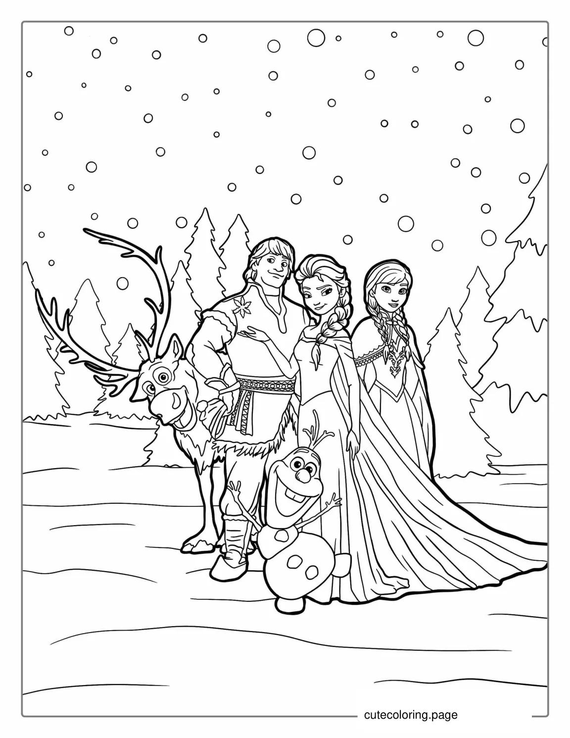 Frozen Coloring Page For Kids coloring page