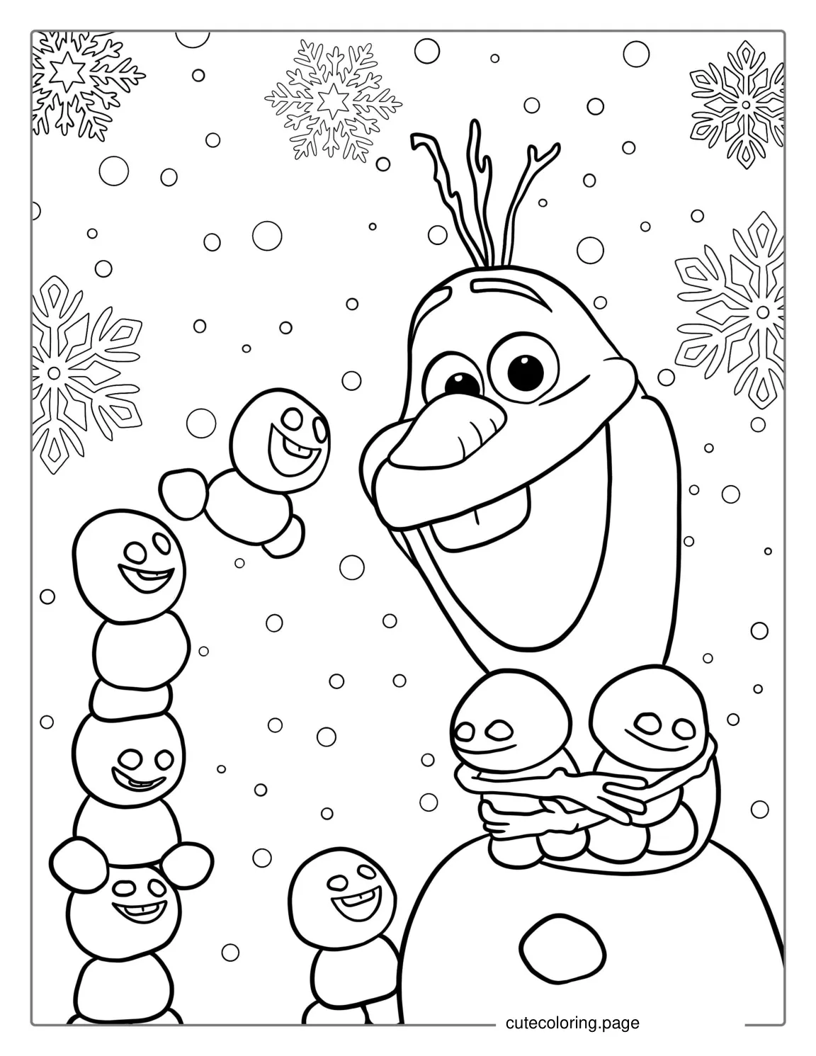 Olaf And Snow Babies To Color coloring page