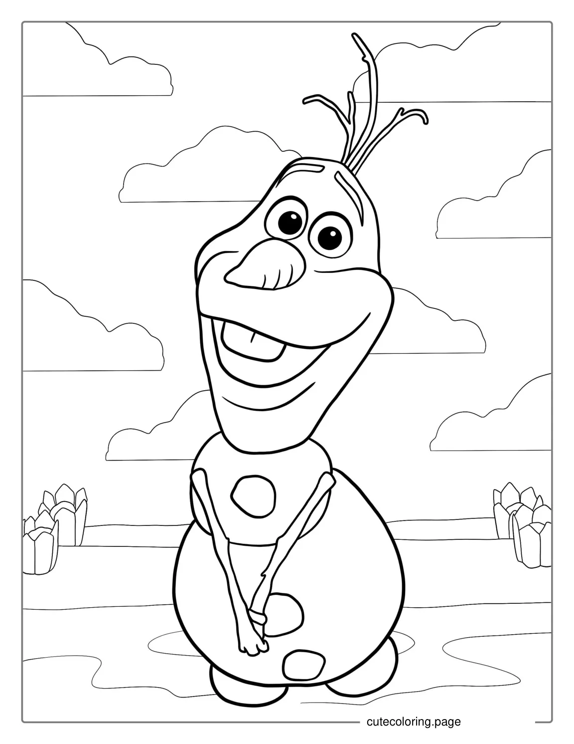 Simple Coloring Page Of Olaf coloring page