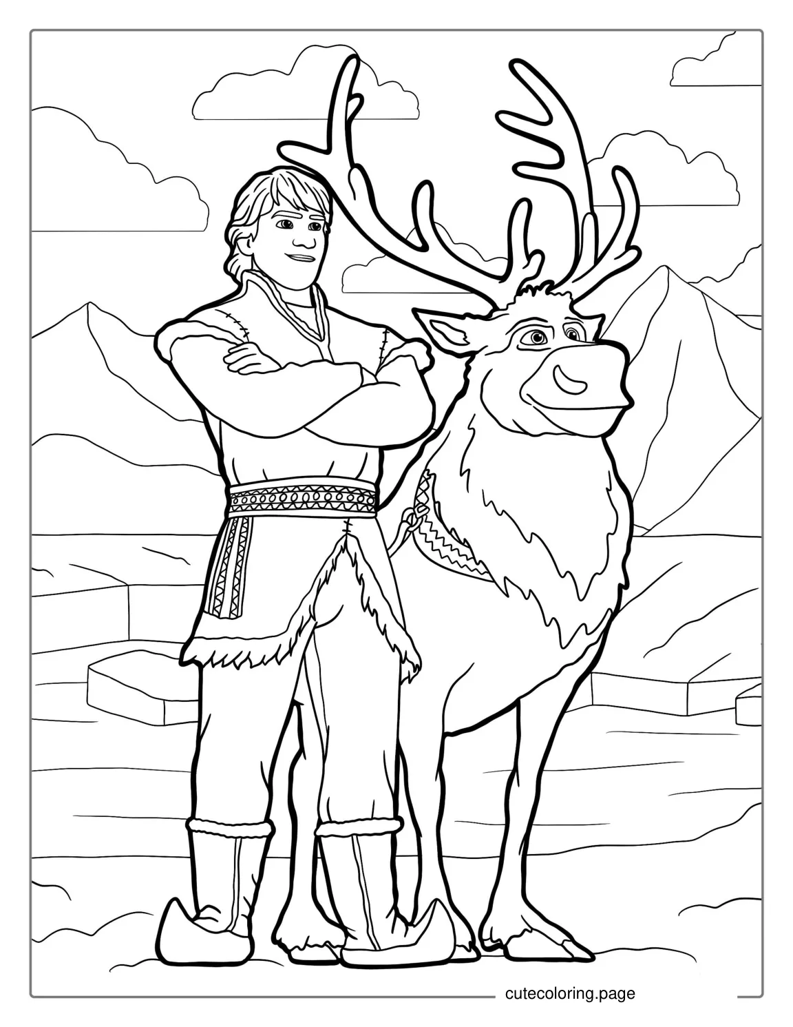 Sven And Kirstoff Coloring Picture For Kids coloring page