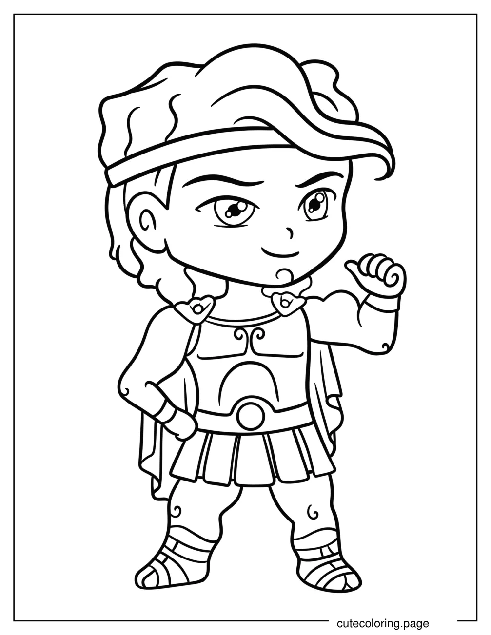 Chibi Hercules Coloring Page For Preschoolers coloring page