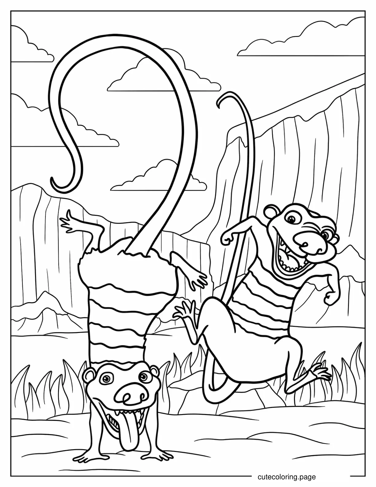 Crash And Eddy Goofing Around Coloring Page coloring page