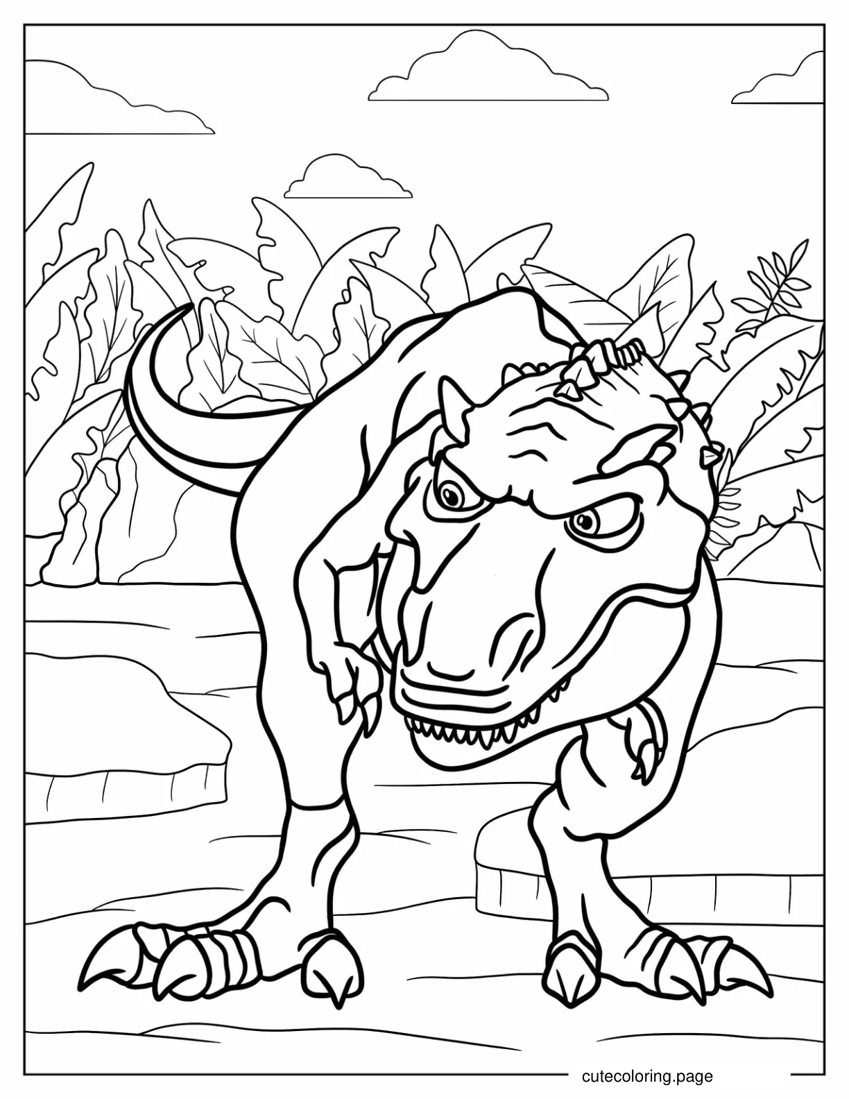 Detailed Ice Age Dinosaur coloring page