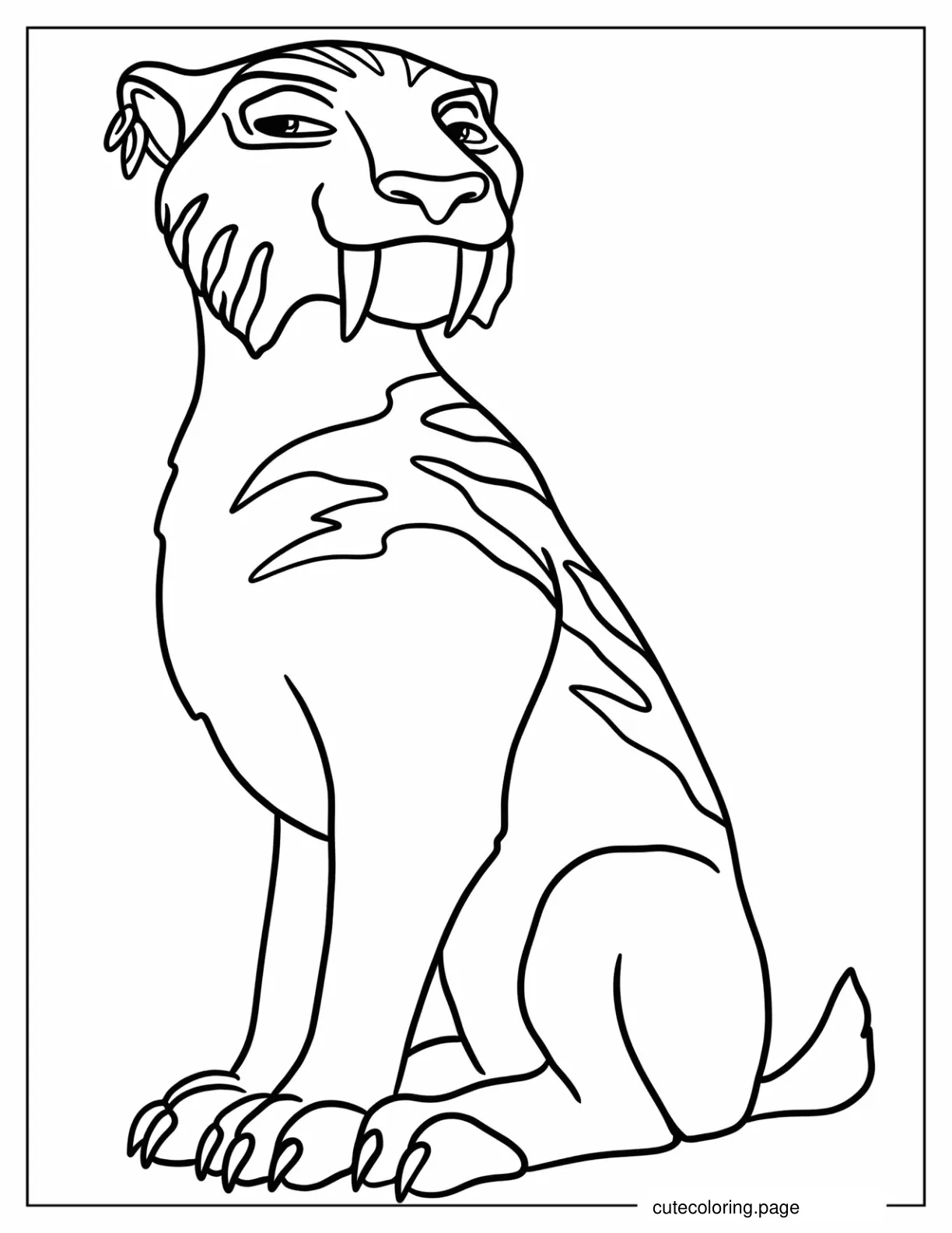 Easy Outline Of Shira From Ice Age Coloring Sheet coloring page