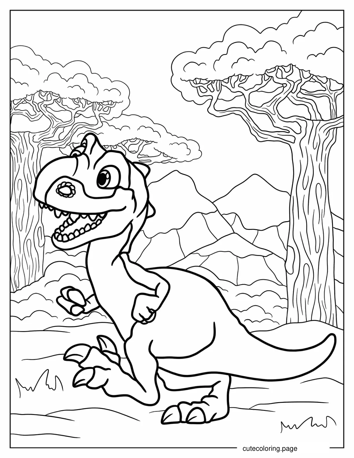 Ice Age Baby Dino Shelly Coloring Page For Kids coloring page