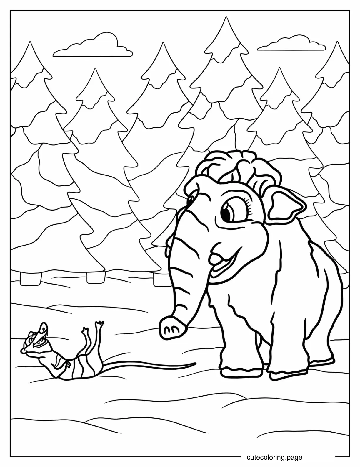 Peaches Playing With Eddie Coloring Sheet coloring page