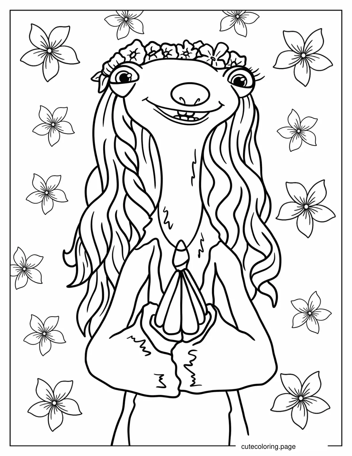 Pretty Brooke From Ice Age Coloring Sheet coloring page