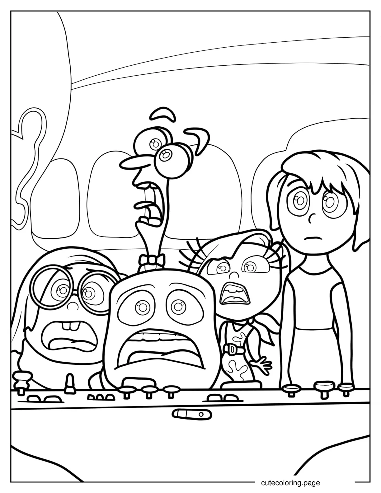 Emotion Characters From Inside Out To Color coloring page