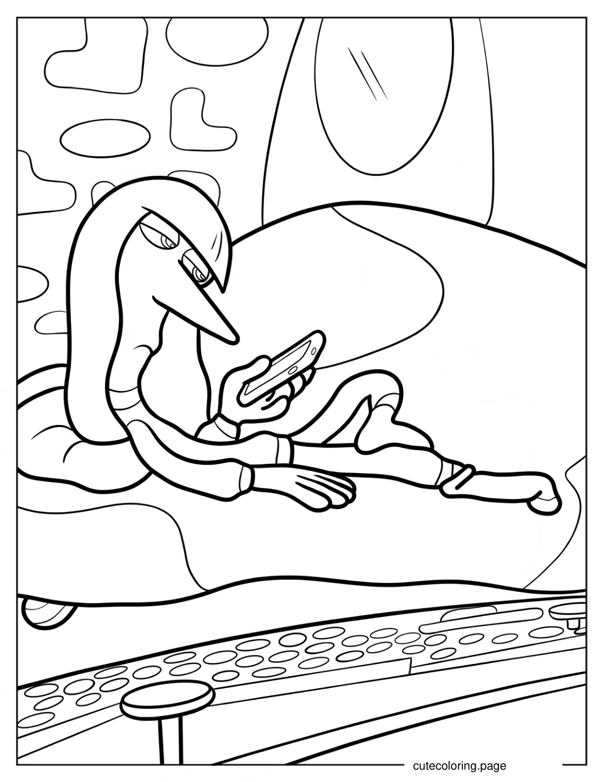 Ennui Lounging On The Couch Coloring Sheet coloring page