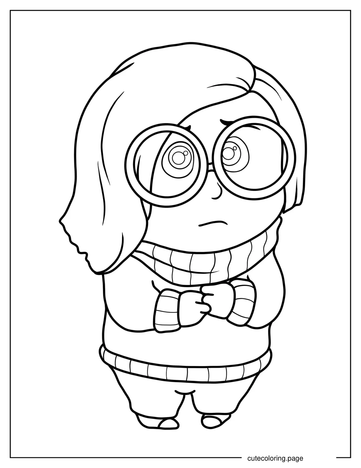 Simple Outline Of Sadness To Color coloring page