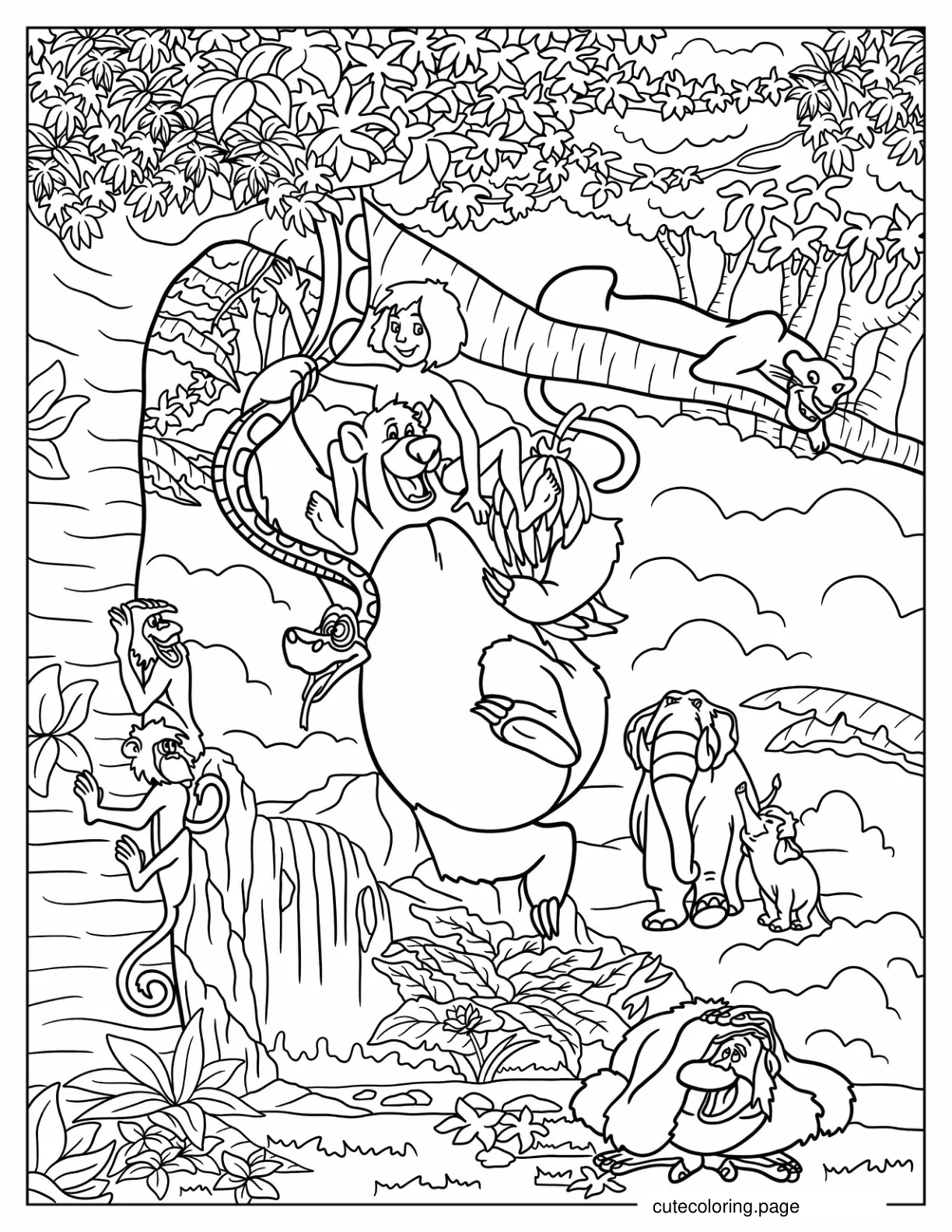 Detailed Jungle Book Poster Coloring Page coloring page