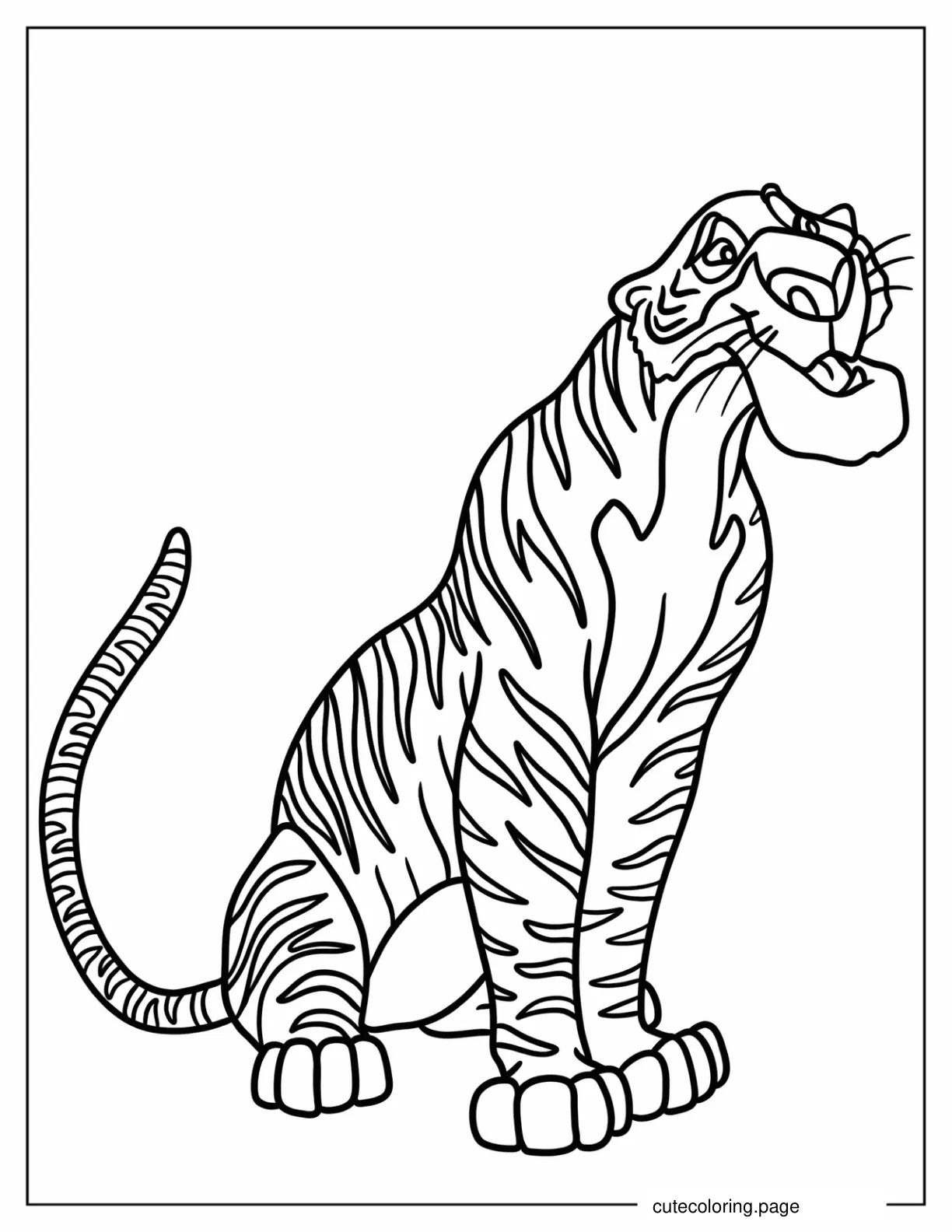 Easy Outline Of Shere Khan Coloring Page coloring page