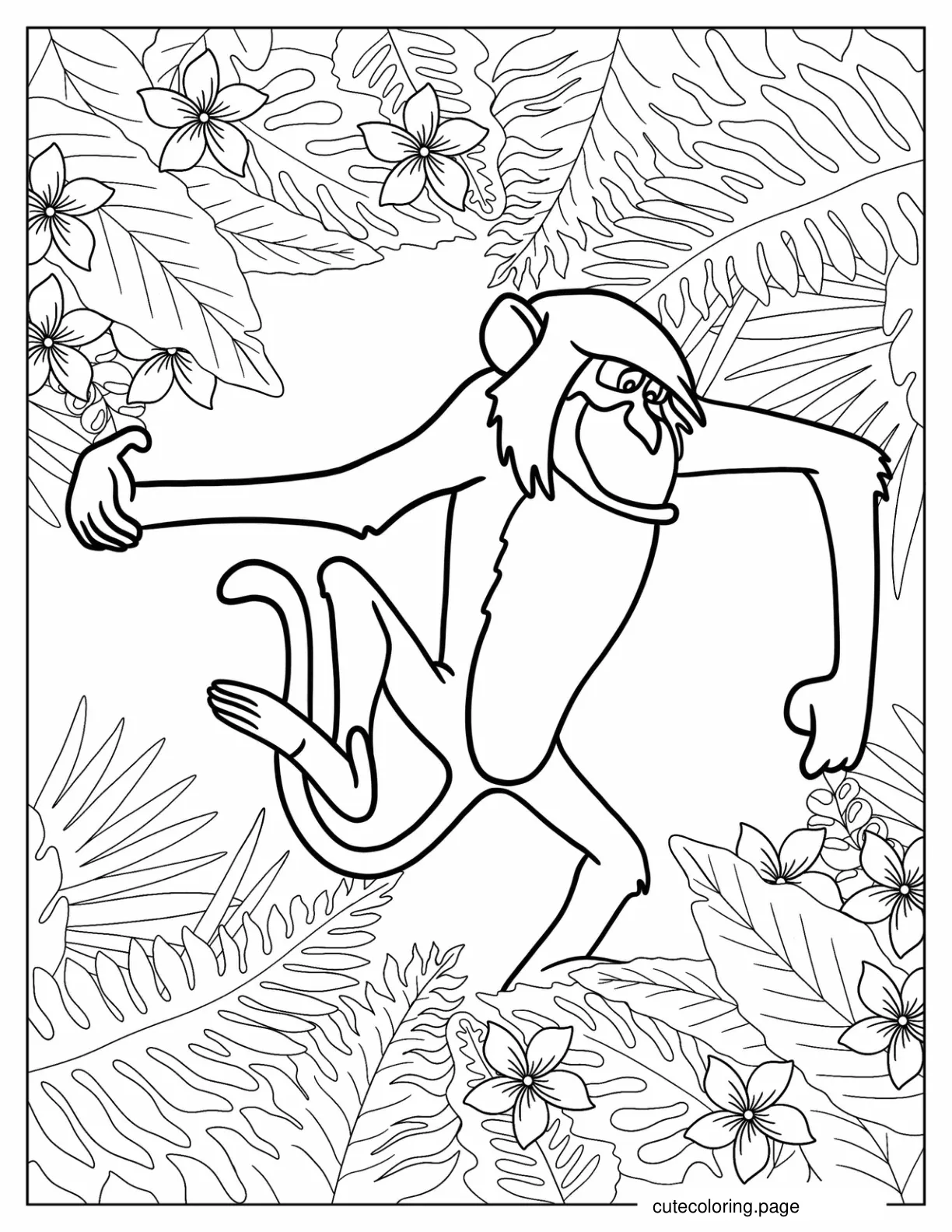 Funny Monkey From Jungle Book Coloring Sheet For Kids coloring page