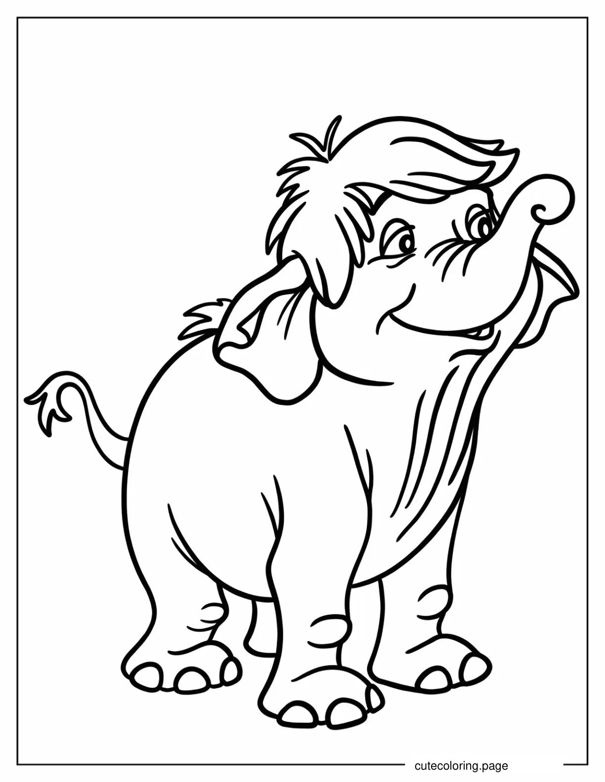 Kawaii Hathi Jr. Coloring Page For Preschoolers coloring page