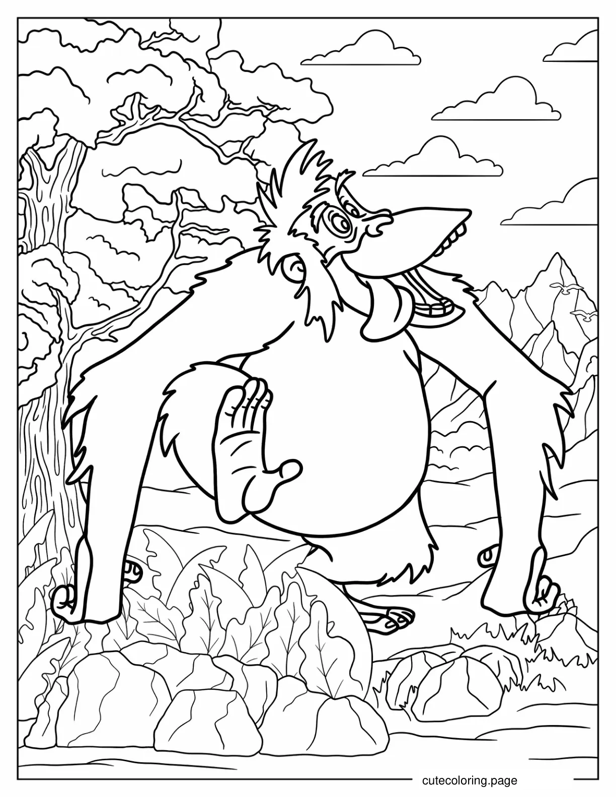 King Louie Of Jungle Book Dancing Coloring Sheet coloring page