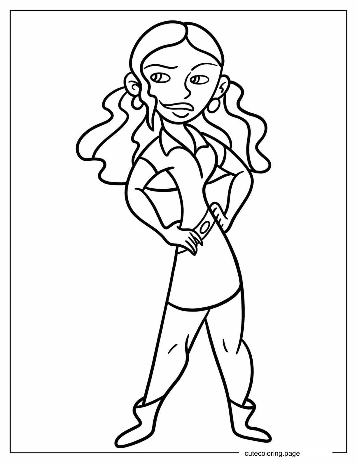 Easy Monique Smiling Coloring Sheet For Kids coloring page