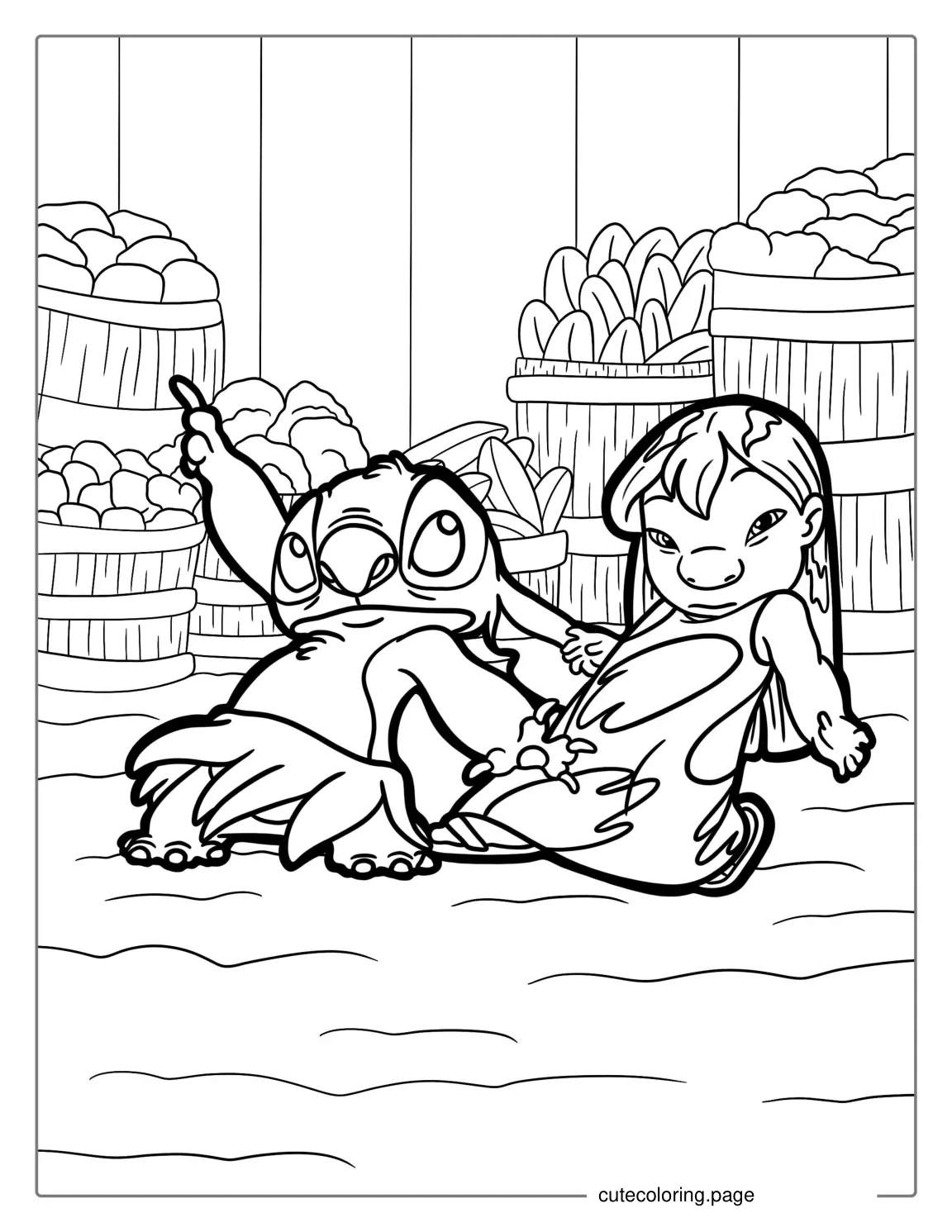 Coloring Page Of Lilo And Stitch Dancing coloring page