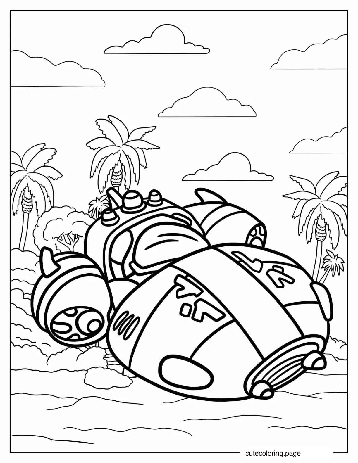 Detailed Jumba_s Ship In Lilo And Stitch Coloring Page coloring page