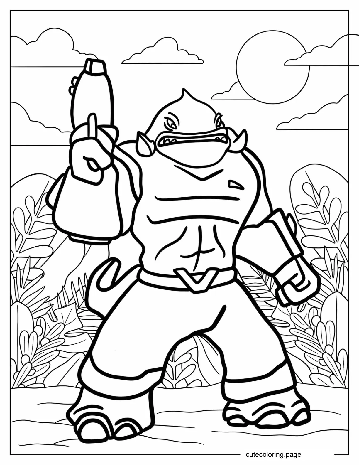 Easy Captain Gantu Outline Coloring Sheet coloring page