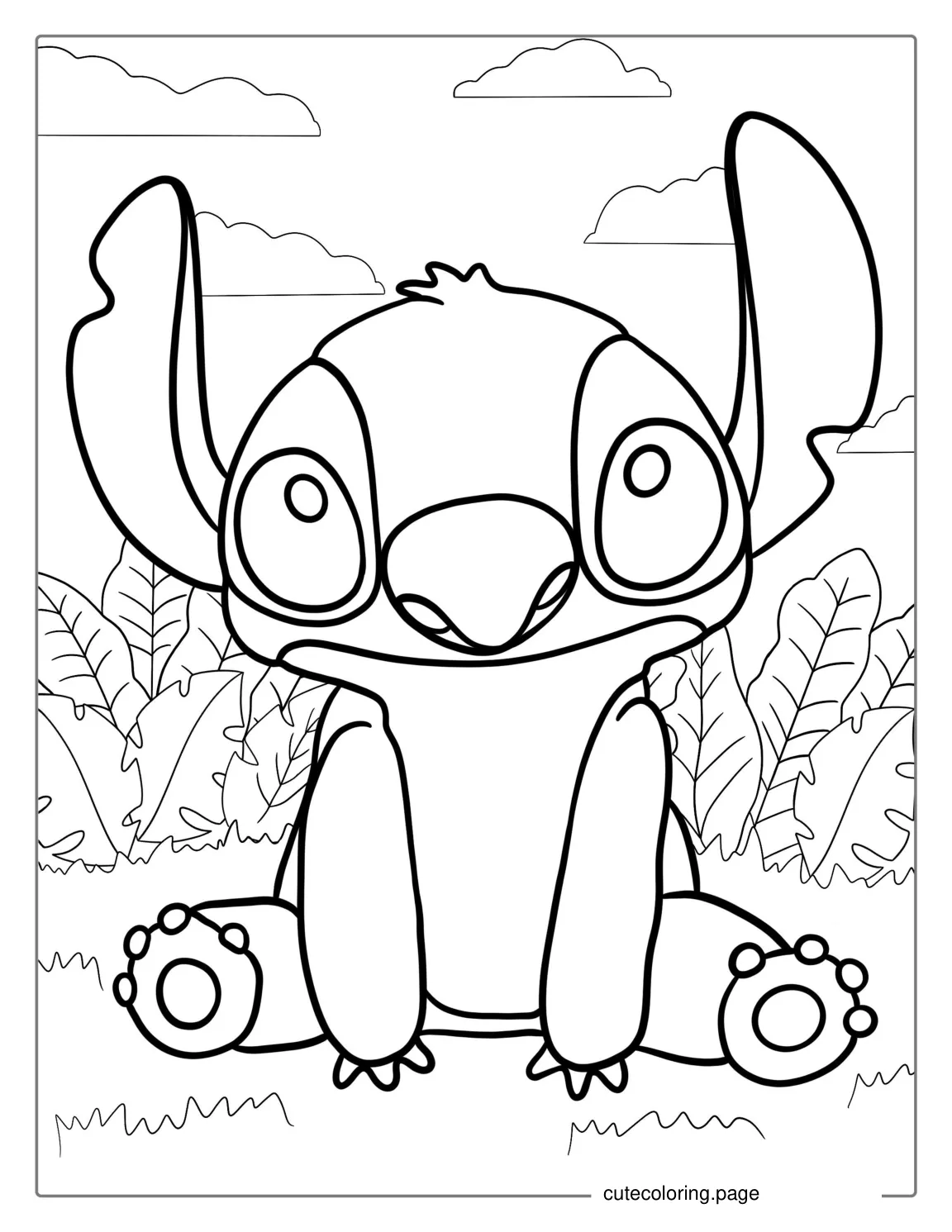 Easy To Color Stitch Character For Preschoolers coloring page