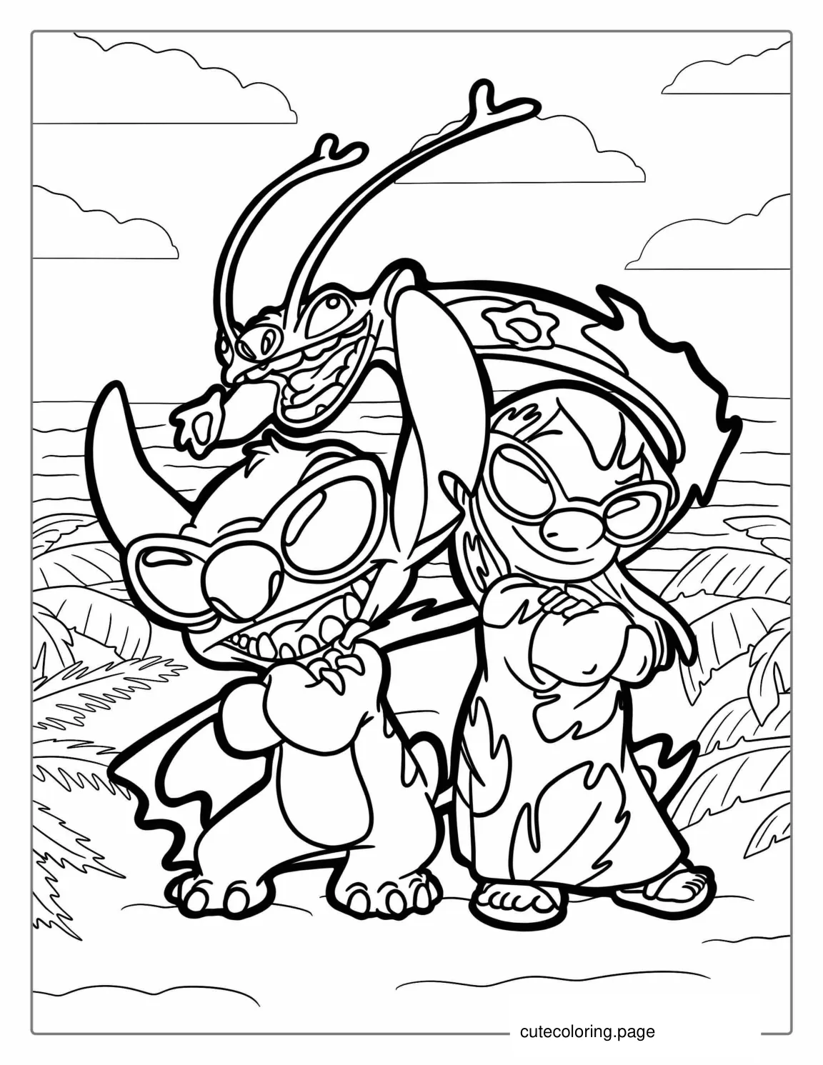 Lilo and Stitch With Reuben Coloring Page coloring page