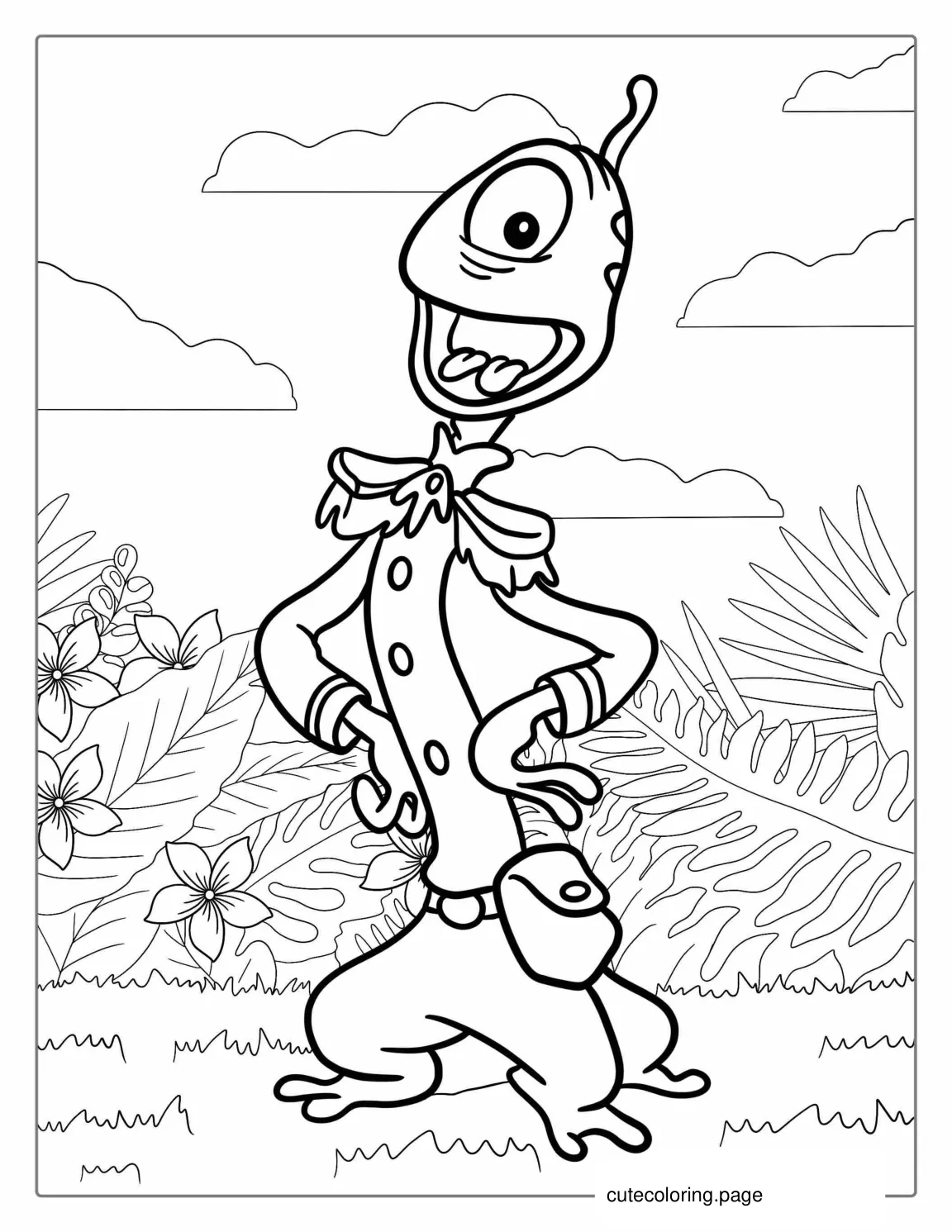 Pleakley Alien Character Coloring Page coloring page