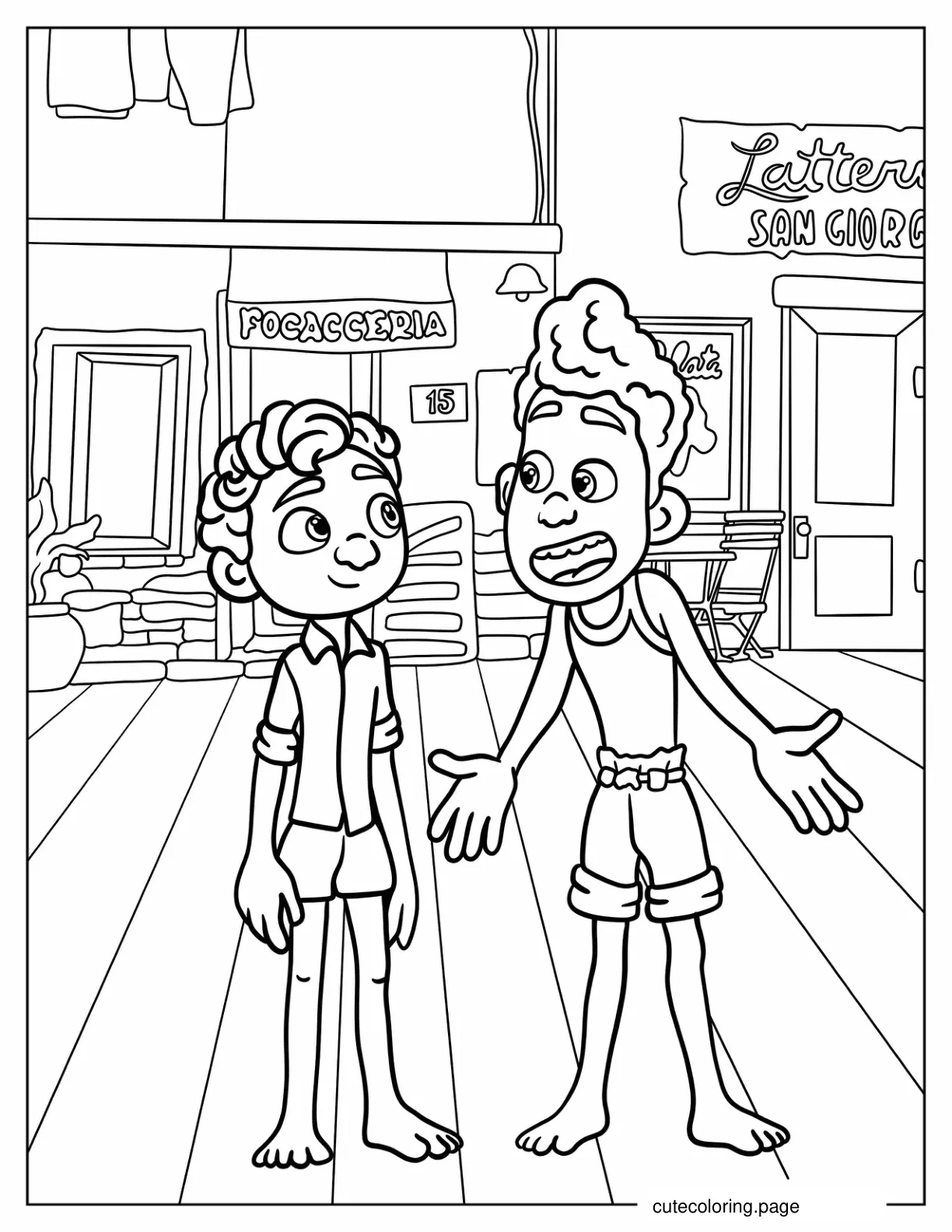 Alberto And Luca Talking Coloring Page coloring page