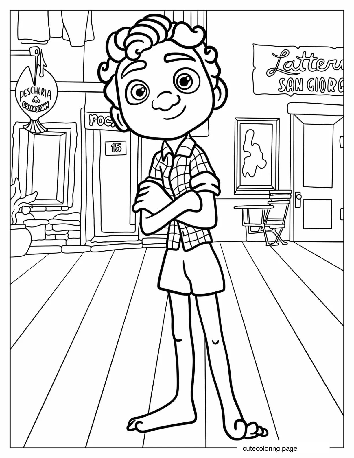 Detailed Luca Paguro In His House Coloring Sheet coloring page