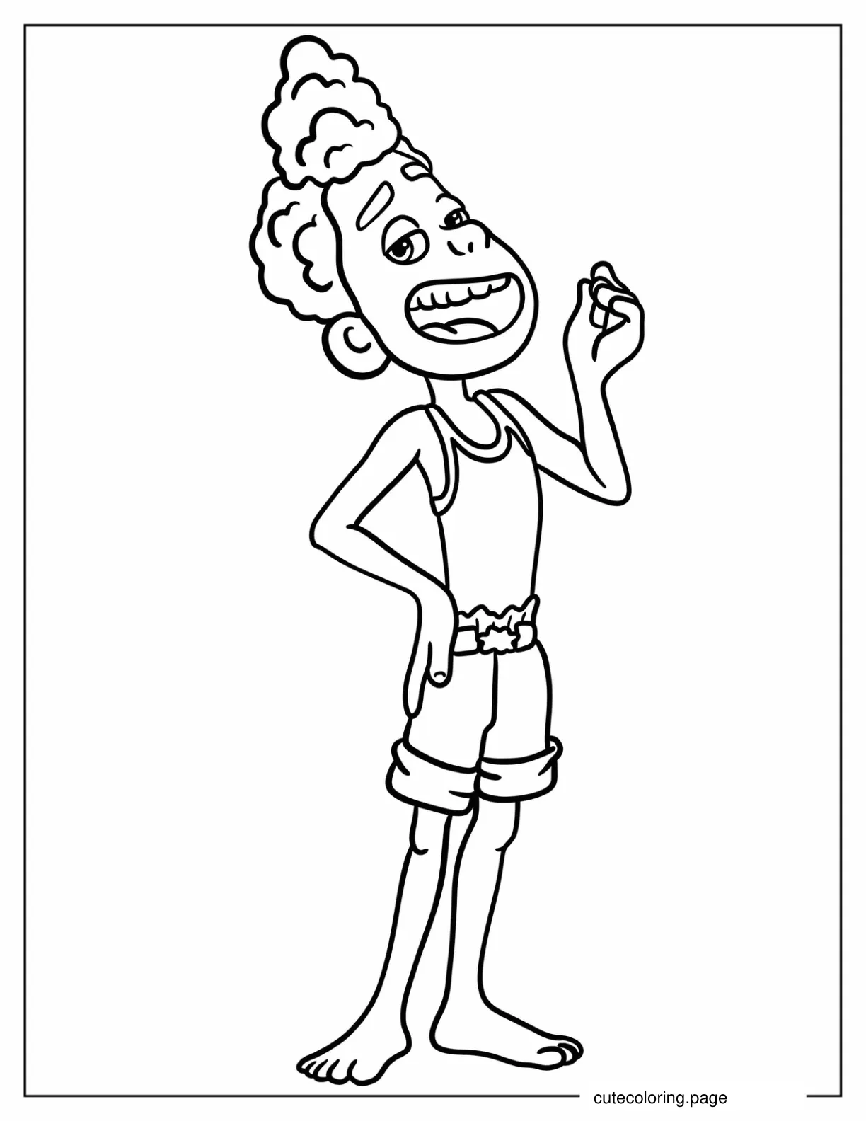 Easy Outline Of Alberto Scorfano From Luca Coloring Page coloring page