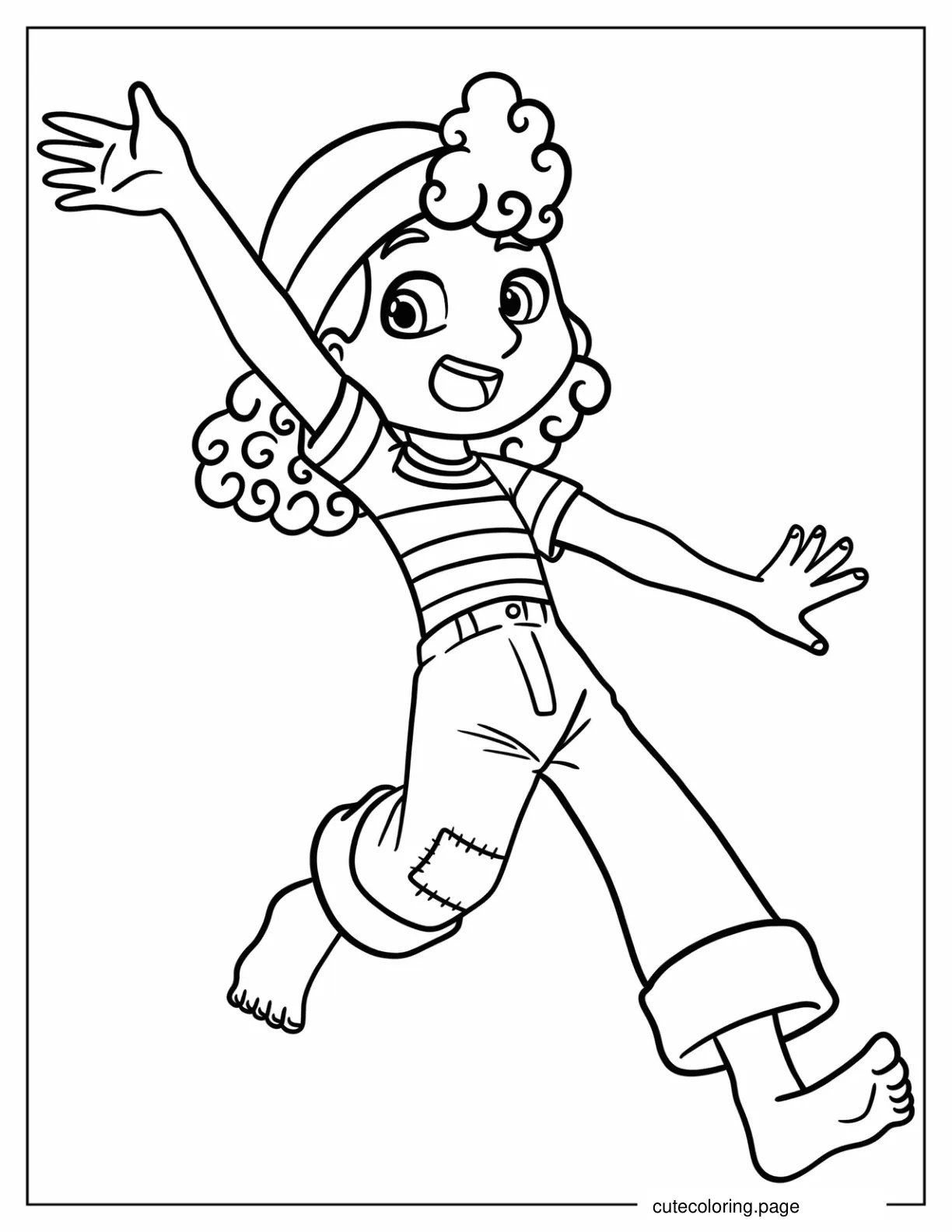 Simple Giulia Marcovaldo Running Coloring Sheet For Kids coloring page